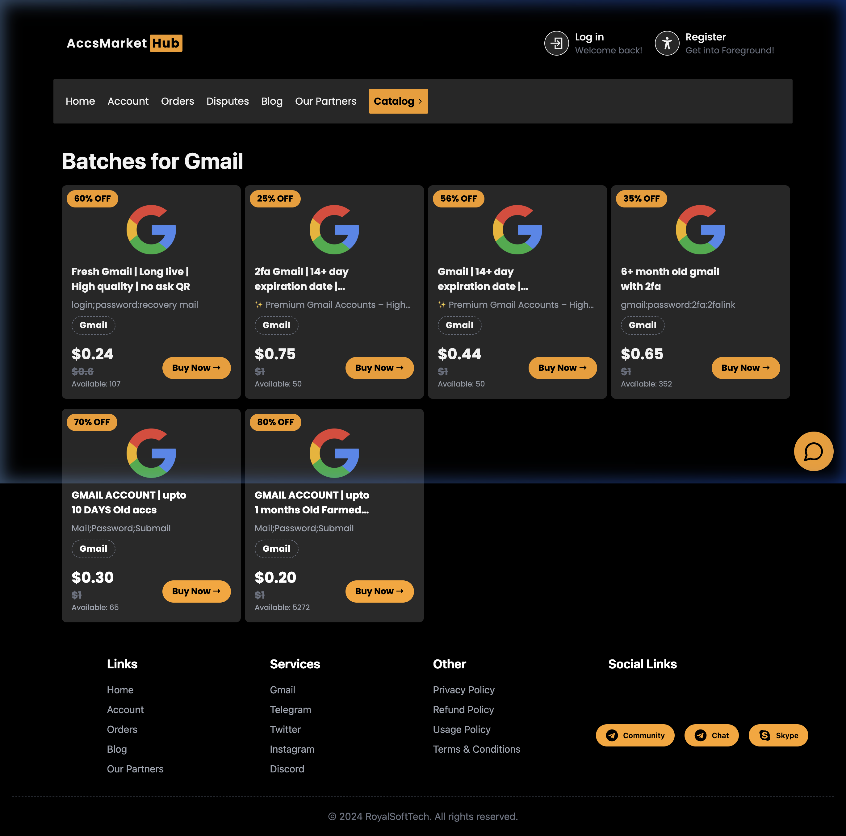 AccsMarketHub Gmail Batches